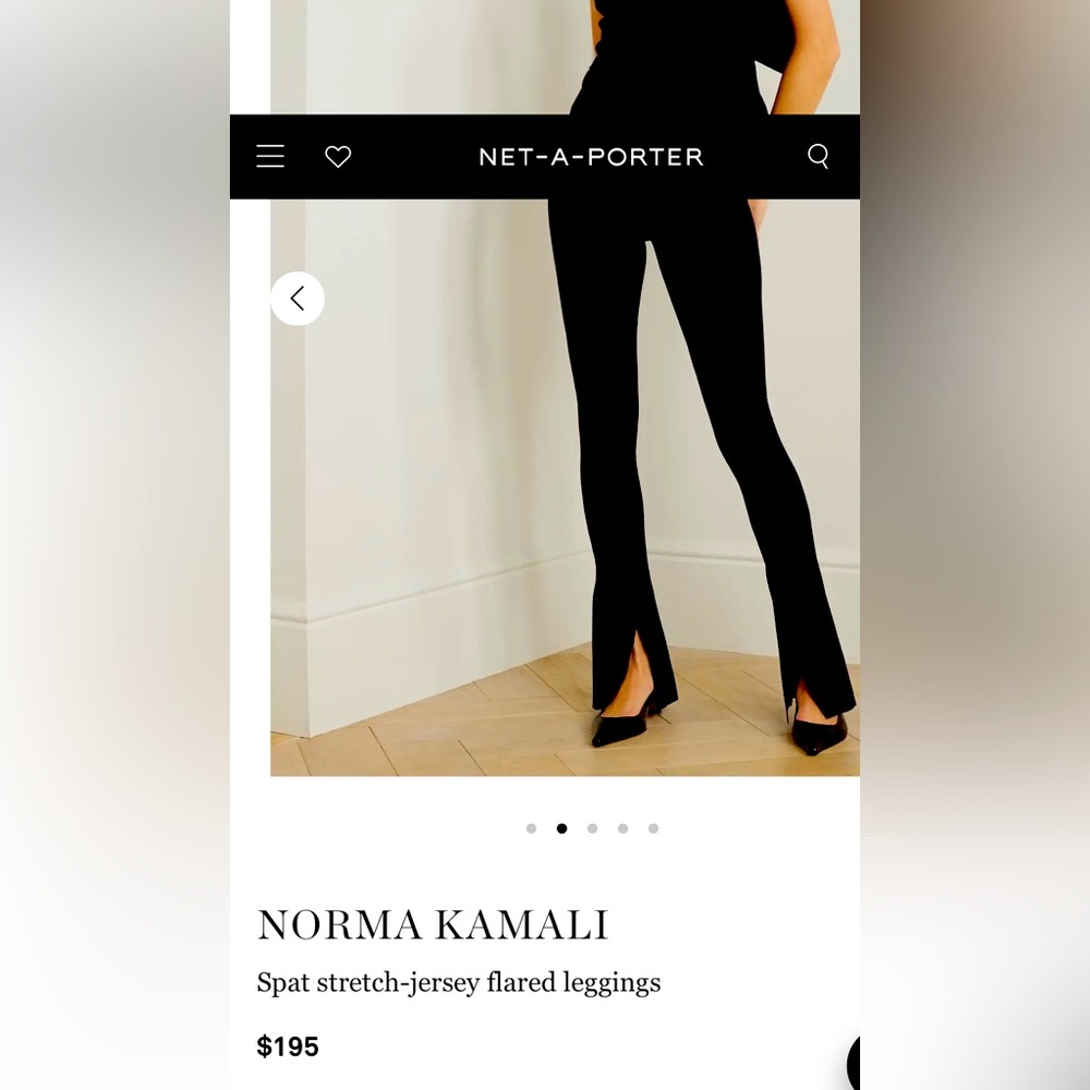 Norma Kamali Black Flared Leggings, new, no tags